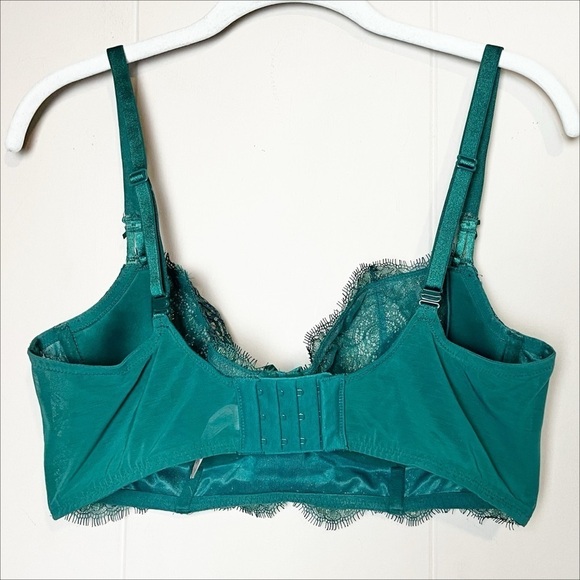 Victoria’s Secret Dream Angels Push-up Without Padding Bra 36D green lace sheer - Picture 3 of 9